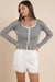 Sadie & Sage - Prepster Buttoned Striped Cardigan - Ivory Black - Front