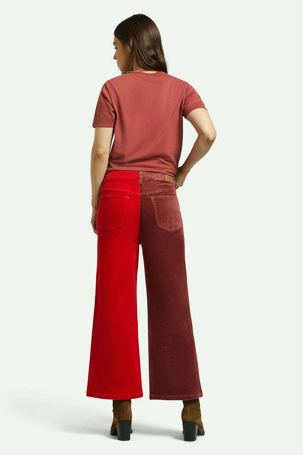 Margo Cropped 5 Pkt Pant - Cowhide/Mars Red Cord - Back