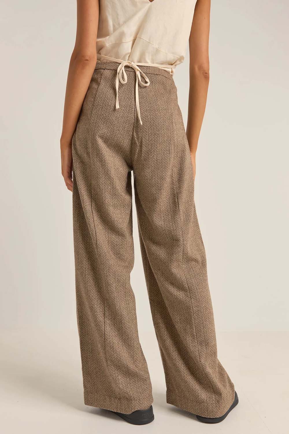Rhythm - Whitehaven Wide Leg Pant - Chocolate - Back
