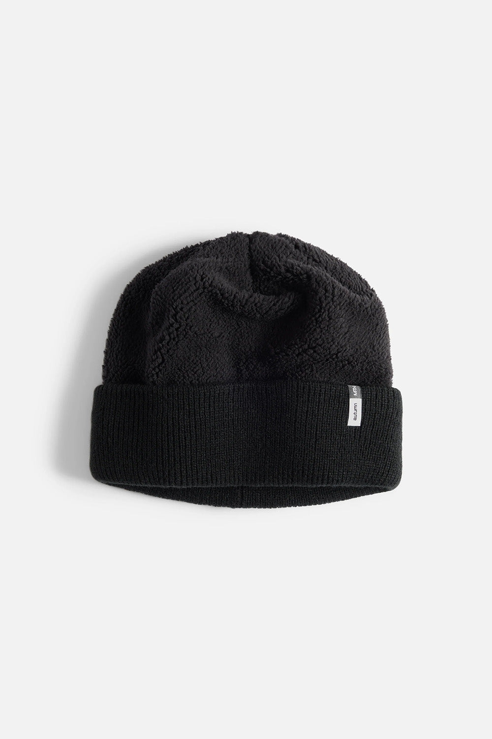 autumn reverse fleece beanie black