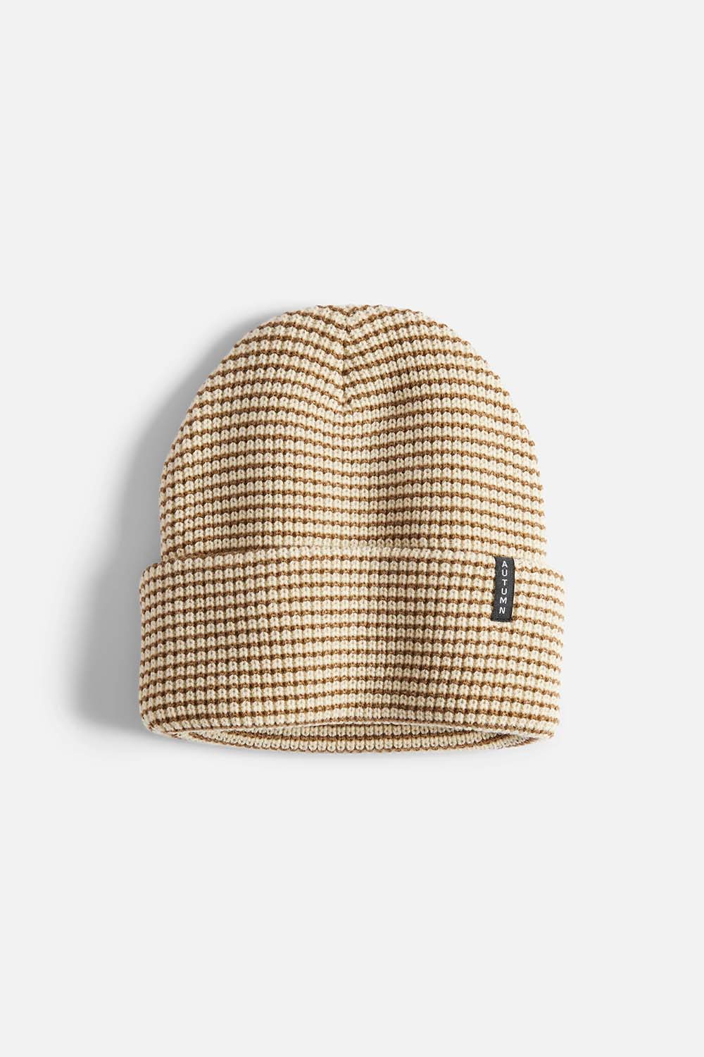 autumn select stripe beanie eggshell