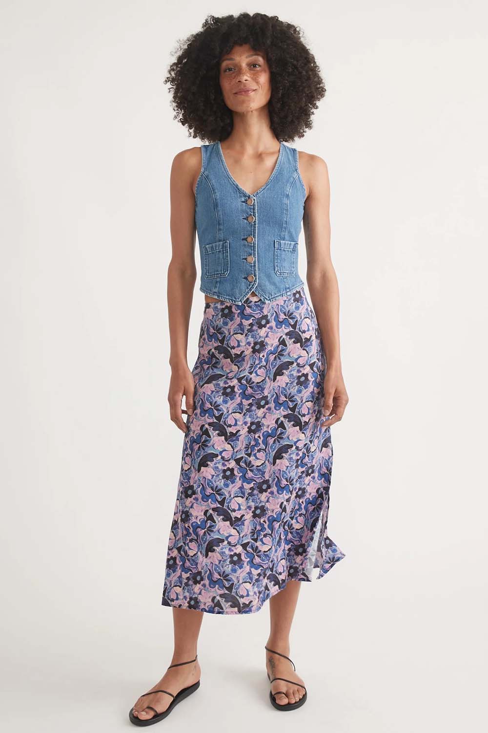 Marine Layer - Daisy Denim Vest - Medium Wash