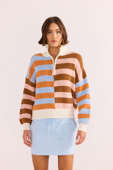 Mink Pink - Skye Stripe Splice Sweater - Multi
