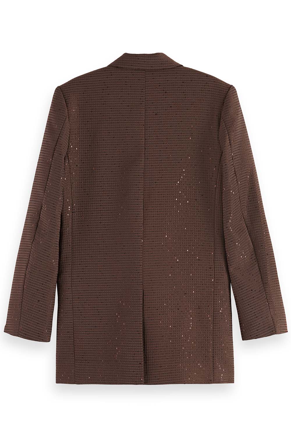 Scotch & Soda - Sequined Jacquard Blazer - Coffee - Back