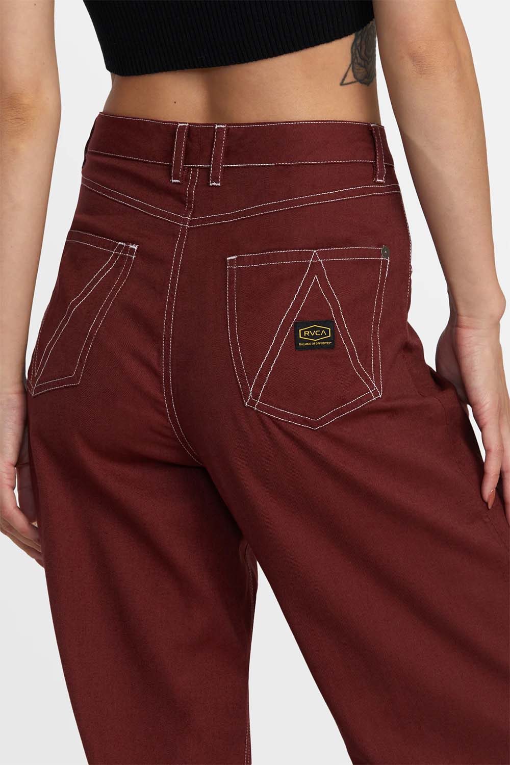 RVCA - Coco Pant - Madder Brown - Back Detail