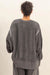 Double Zero - Mineral Washed Oversized LS - Charcoal - Back
