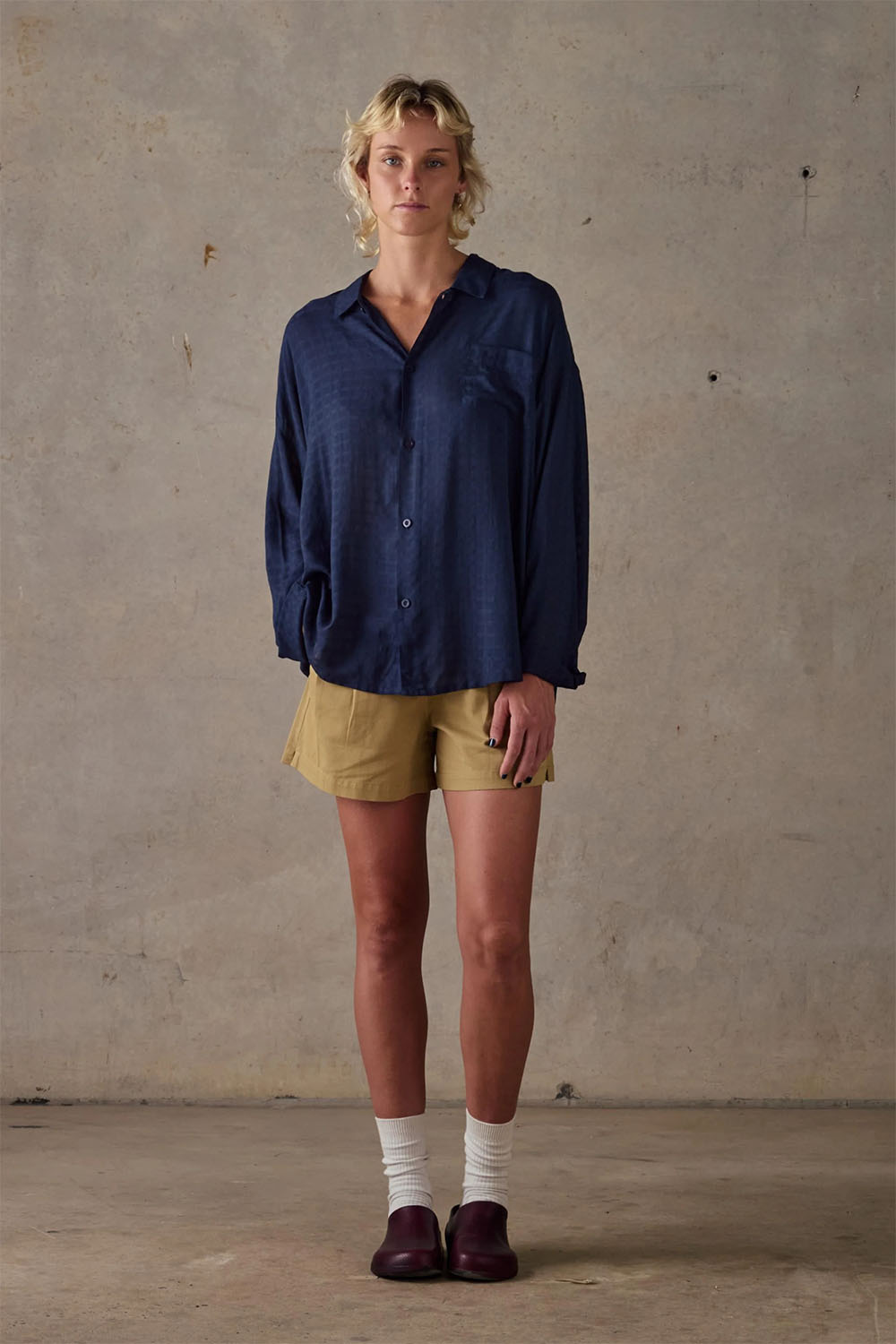 McTavish - Aloe Vera Long Sleeve Shirt - Dark Blue