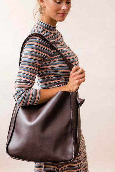 Able - Addison Knotted Tote - Chocolate Brown - Model