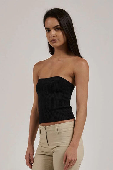 Thrills - Nisha Knit Tube Top - Black - Side