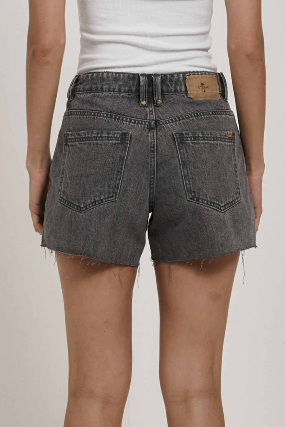 Thrills - Erica Mid Rise Short - Asphalt Grey - Back