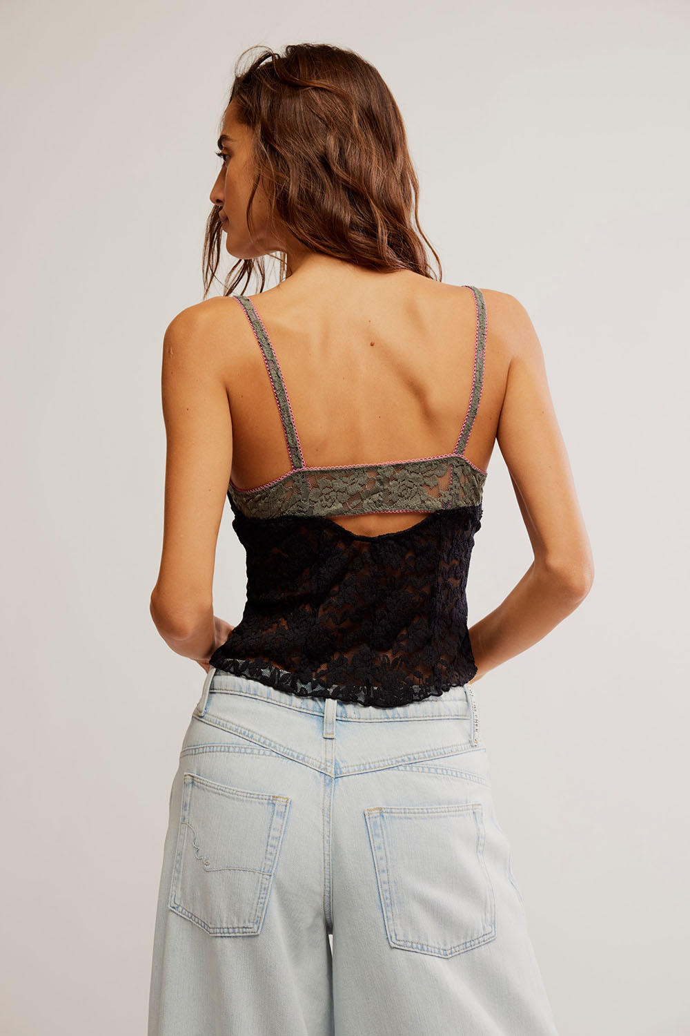 Free People - All Day Lace Cami - Black - Back