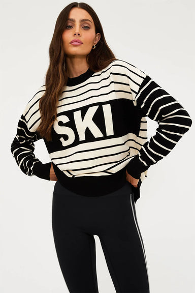 beach riot callie apres sweater in summit stripe profile