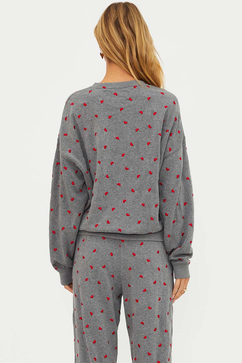 beach riot devyn love hearts oversized sweatshirts red love hearts back