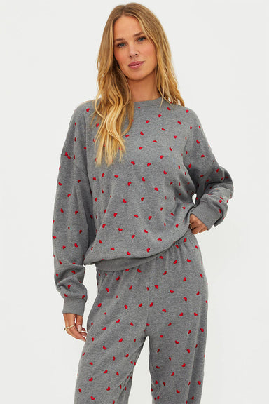 beach riot devyn love hearts oversized sweatshirts red love hearts front