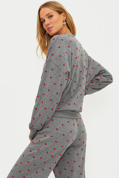 beach riot devyn love hearts oversized sweatshirts red love hearts side