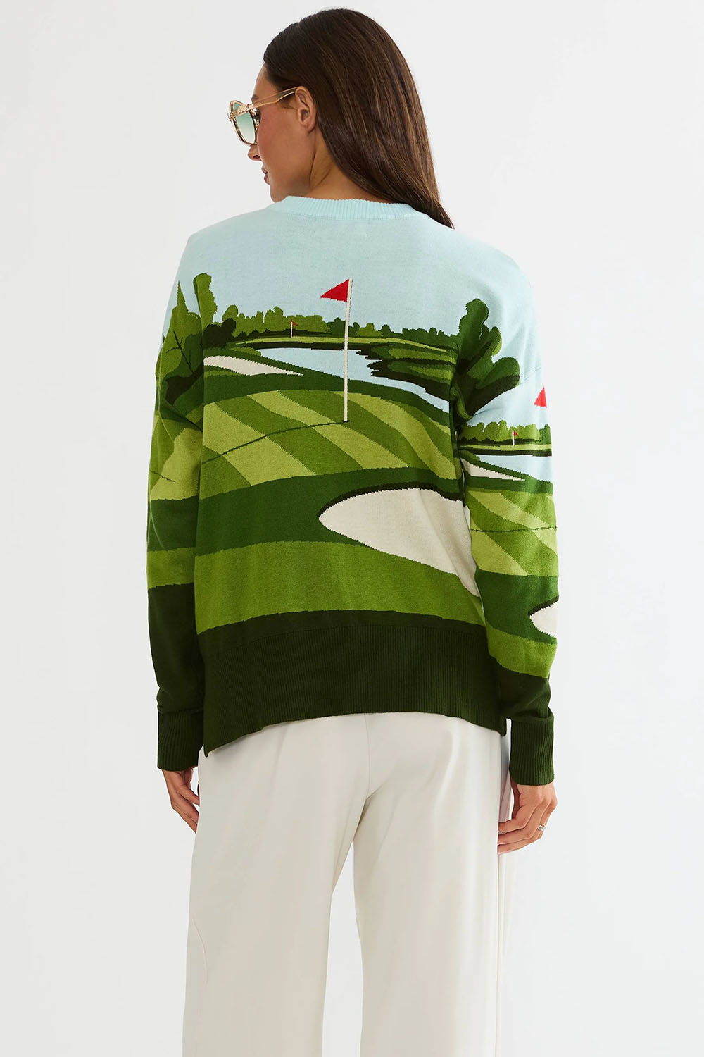 beach riot callie golf sweater fairway back