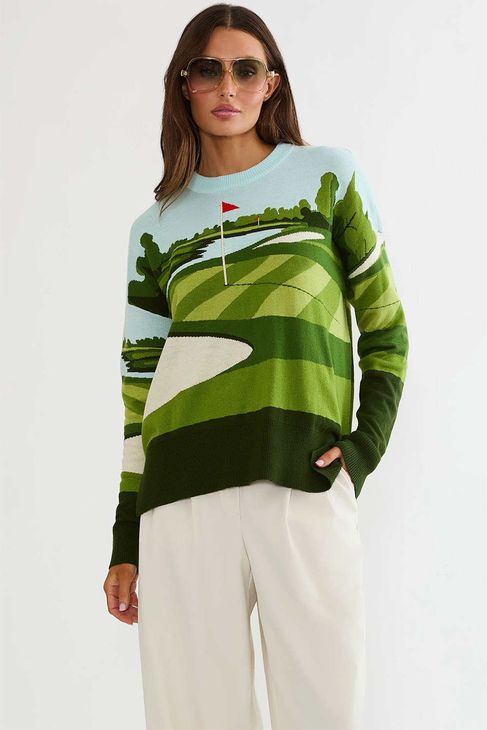 beach riot callie golf sweater fairway front
