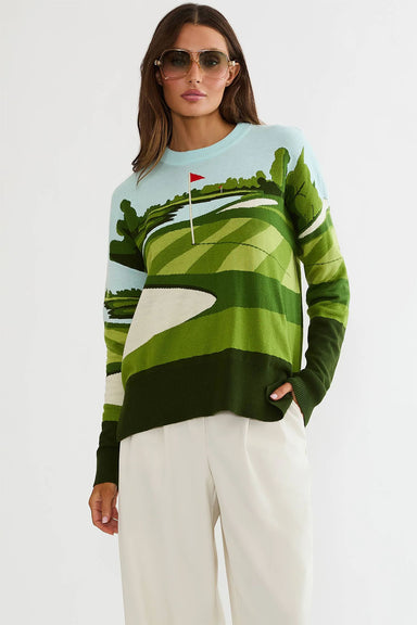 beach riot callie golf sweater fairway front