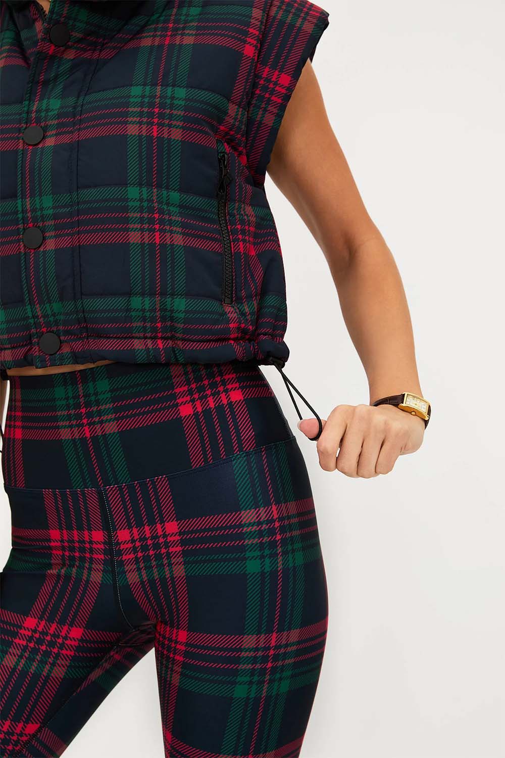 Beach Riot - Canyon Puffer Vest - Ribbon Plaid - Drawcord