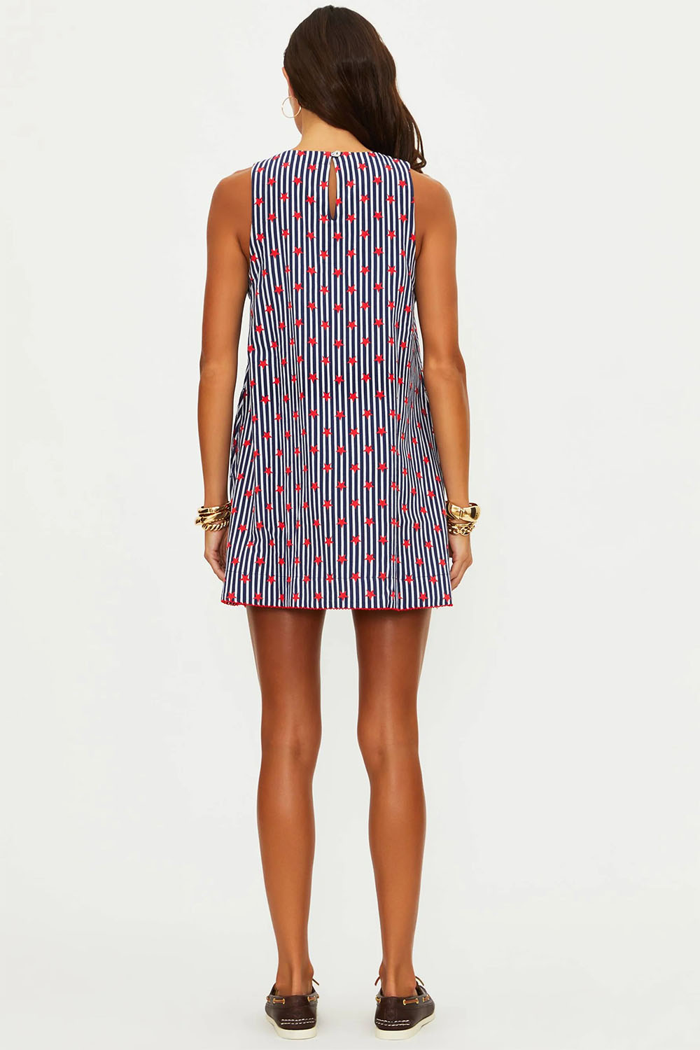 beach riot caprina mini dress star spangled seas back