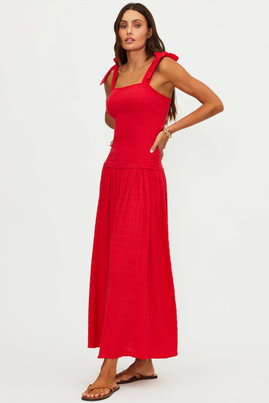 beach riot isadora dress crimson side