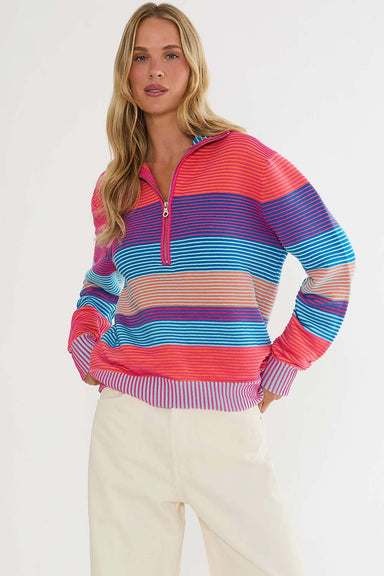 beach riot lainey sweater vibrant volley stripe profile