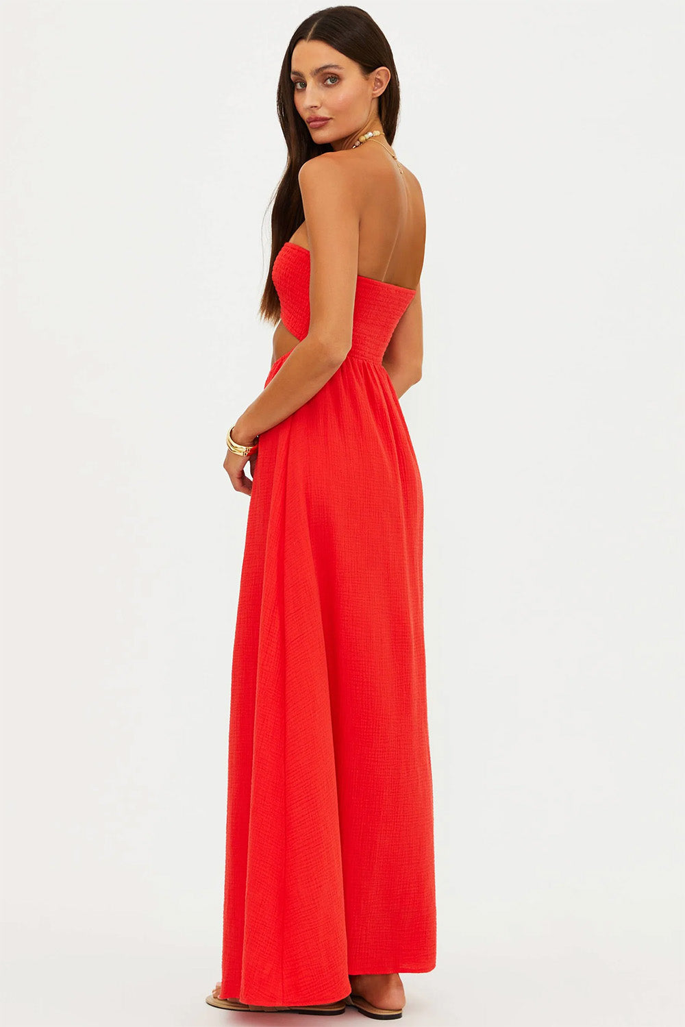 beach riot yula dress hot haze reversed back