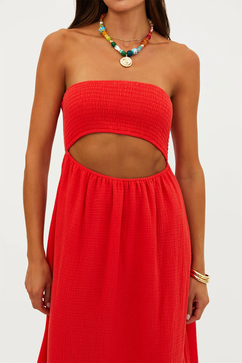 beach riot yula dress hot haze reversed detail