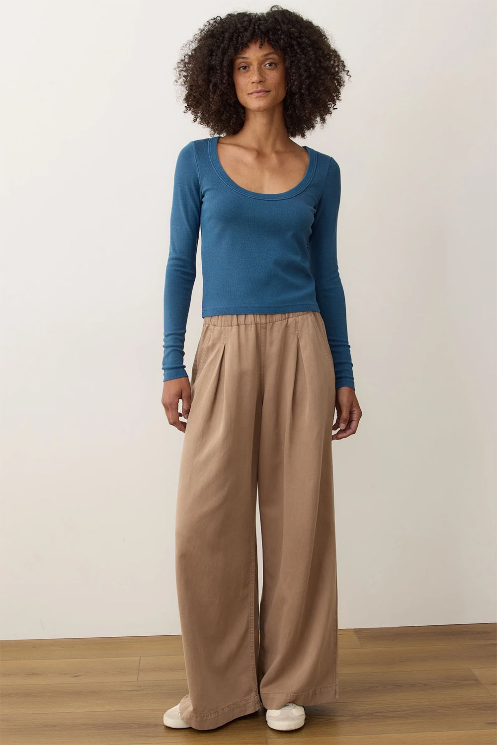 Marine Layer - Lexi Rib Sun-In LS Scoop Tee - Deep Aqua