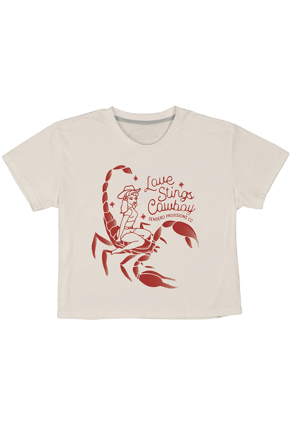 Sendero - Love Stings Crop Tee - Vintage White