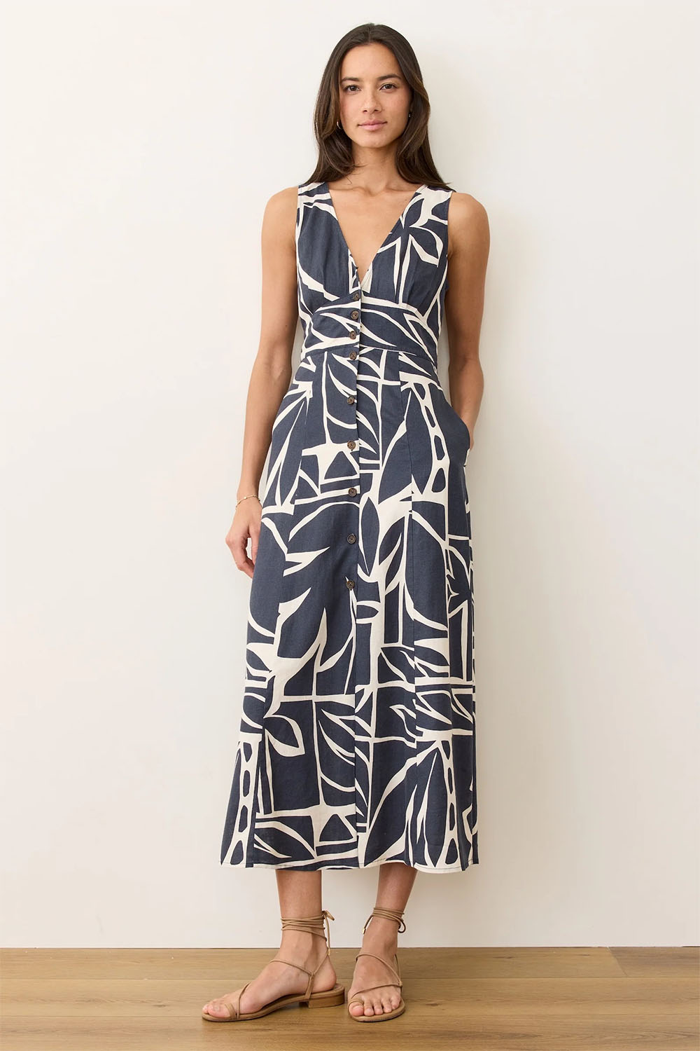 Marine Layer - Camila Maxi Dress - Midnight Mosaic - Front