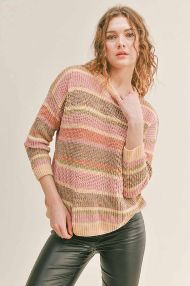 Sadie & Sage - Love Club Striped Sweater - Multi - Front