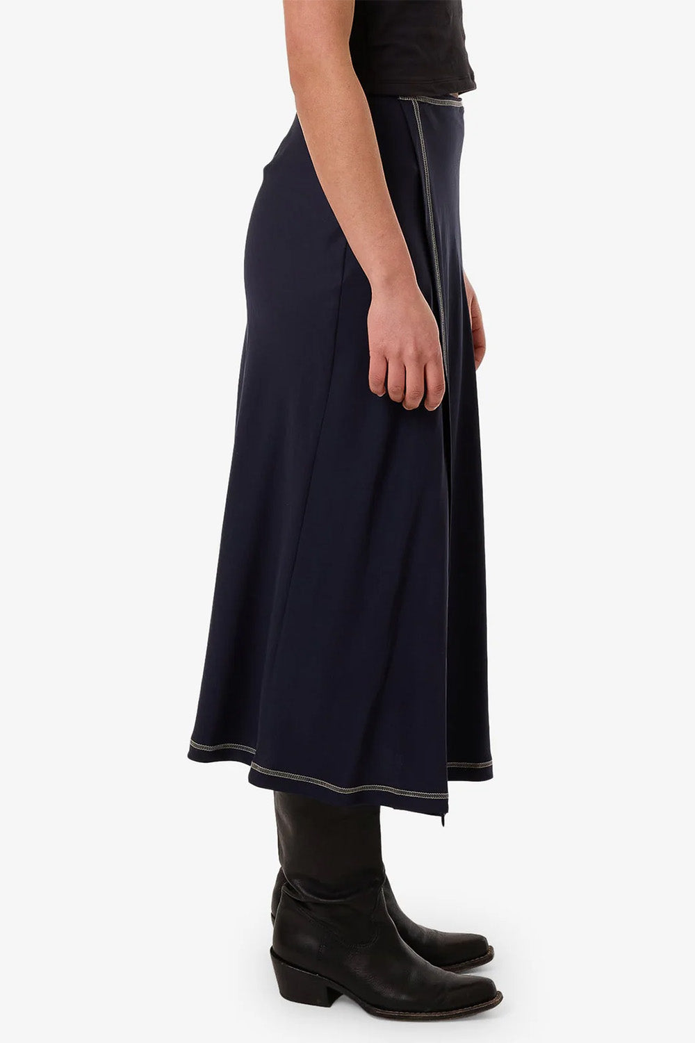 Thrills - Contour Midi Skirt - Peacoat - Side