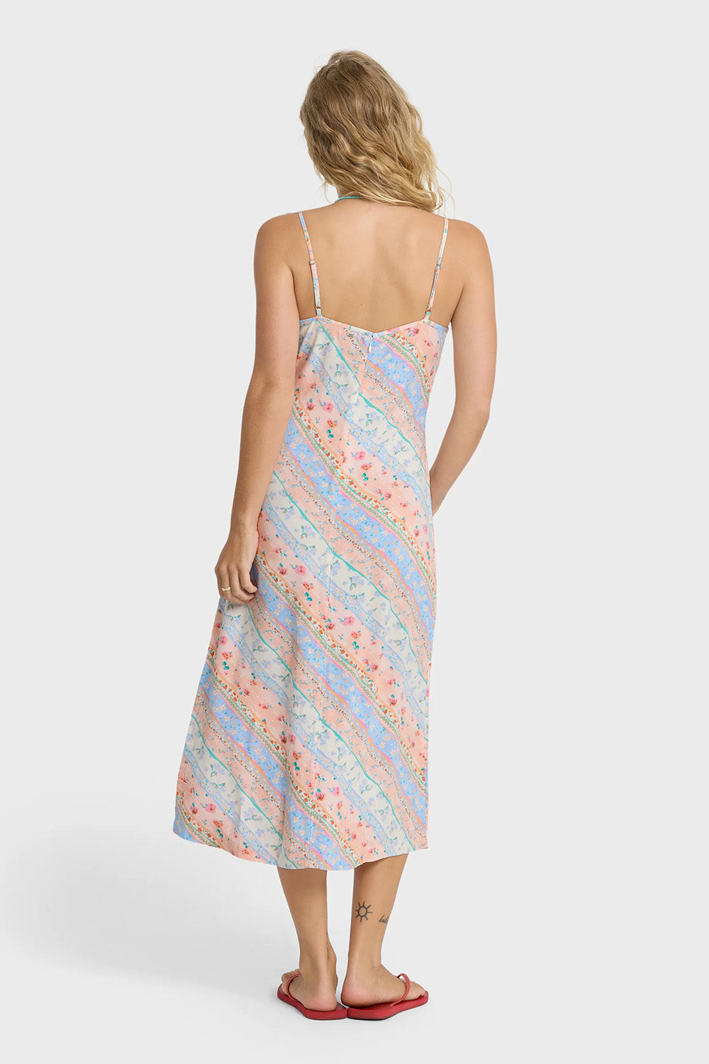 Billabong Fresh Daze Midi Dress in Pale Peach — Back view
