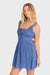 Billabong Twilight Dreamer Mini Dress in True Navy — Quarter view