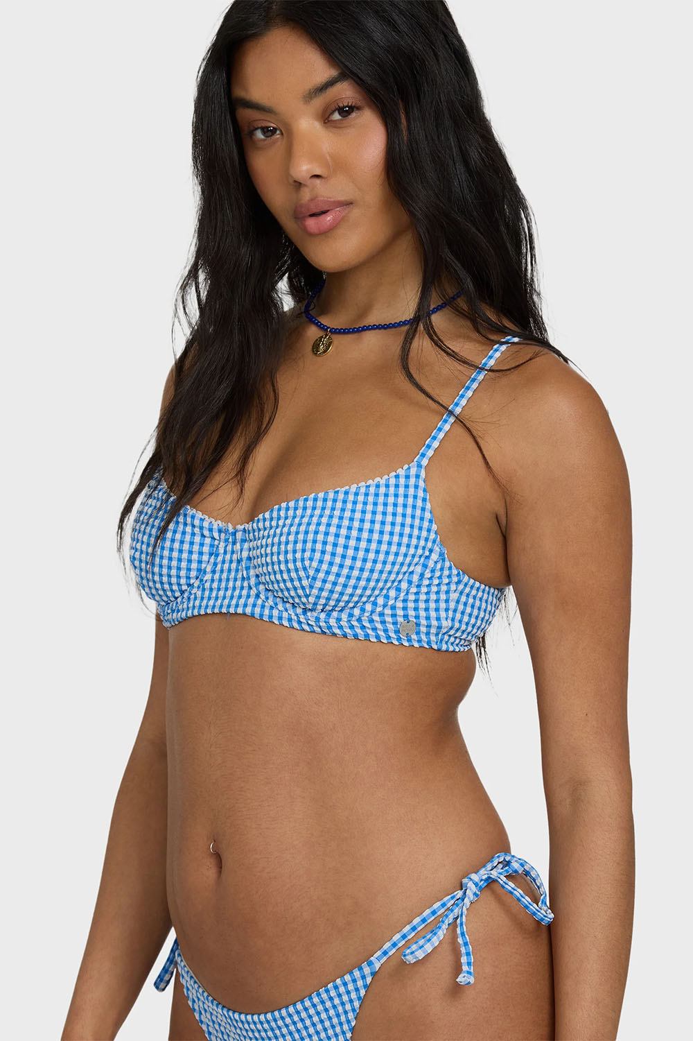 billabong mini wave check helena true blue detail