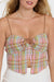 billabong sweet check tank party pink detail