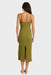 billabong sweet moves midi dress dark olive back