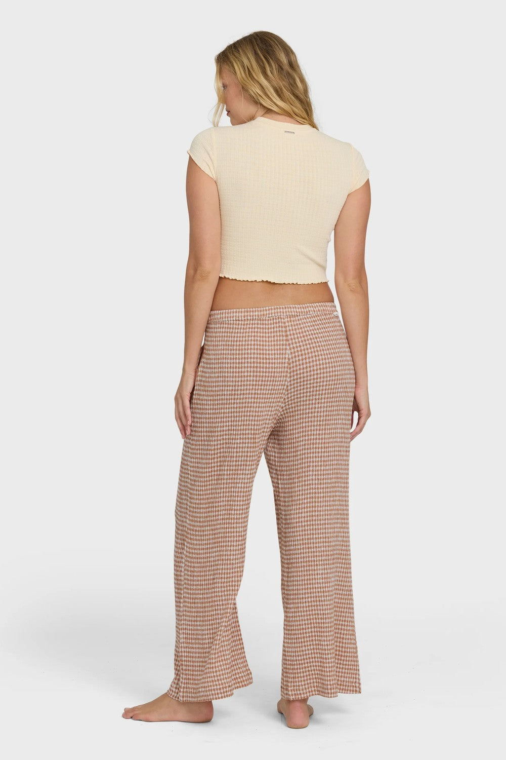 billabong wanderer check pant sugar almond back