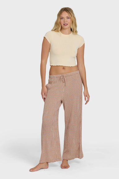 billabong wanderer check pant sugar almond front