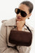 Billini Donna Handle Bag in Dark Cacao Suede — Model view