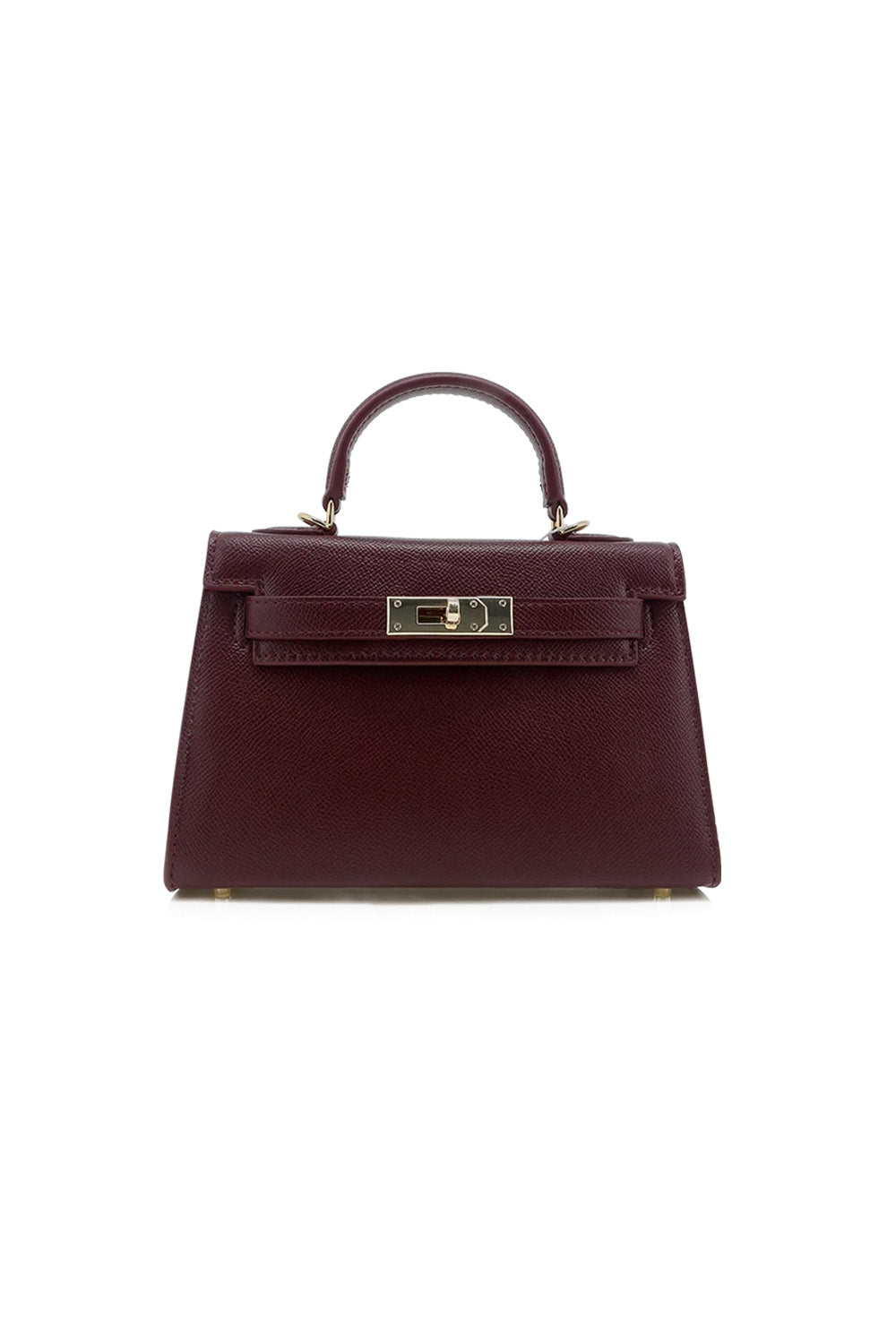 billini hariette handle bag in bordeaux saffiano front view