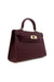 billini hariette handle bag in bordeaux saffiano side view