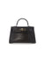 billini hariette handle bag in dark cacao croc front view