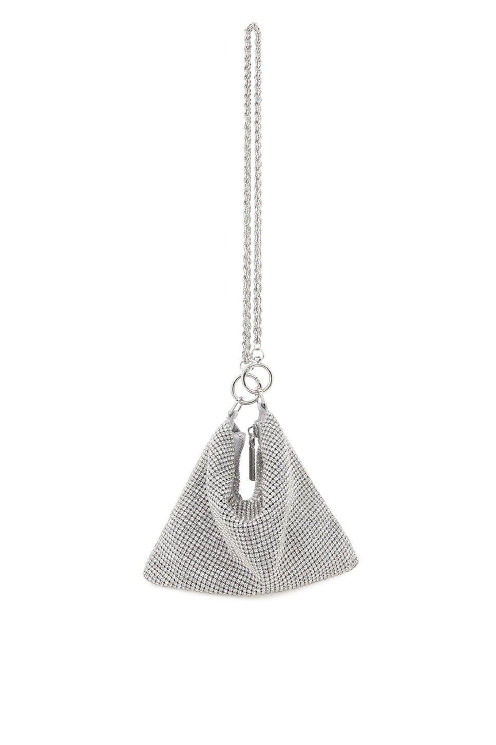 billini piper handle bag silver diamante 