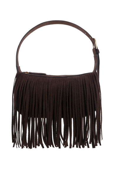 billini quinn shoulder bag dark cacao suede