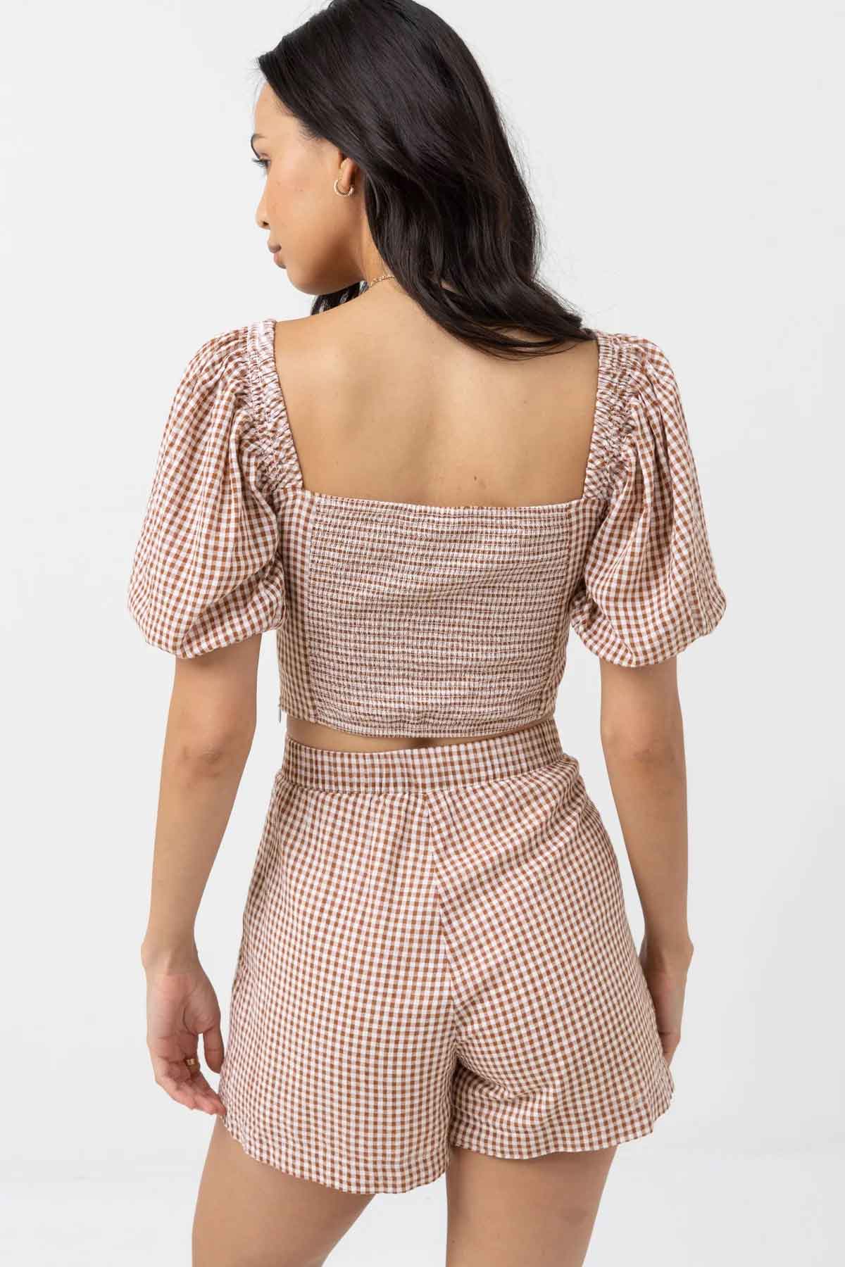 Rhythm - LOLA CHECK SS TOP - Clay - Back