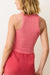 Marine Layer - LEXI RIB SUN-IN HIGH NECK CROP TANK - Hibiscus - Back