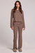 Chaser Lunnah Top in Nutty Brown Stripe — Full-Body view