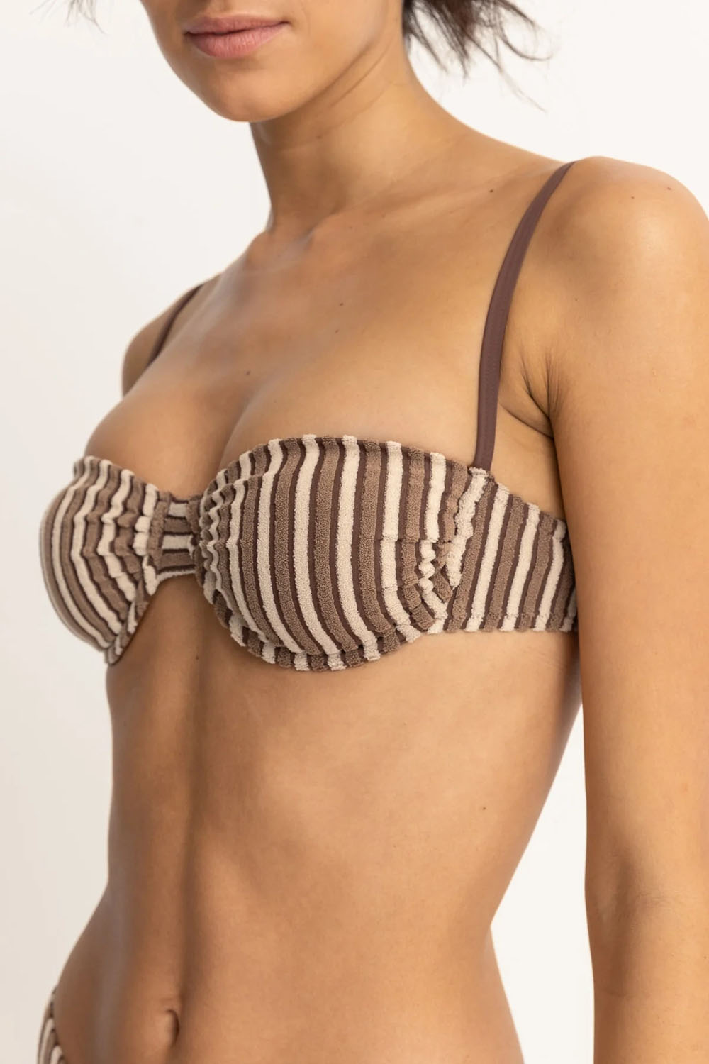 Rhythm - Terry Sands Stripe Underwire Top - Cocoa - Detail